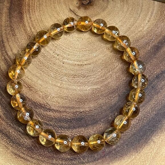 Citrine beaded stretch bracelet ONE NEW reiki meditation crystal healing 7mm - Picture 8 of 9